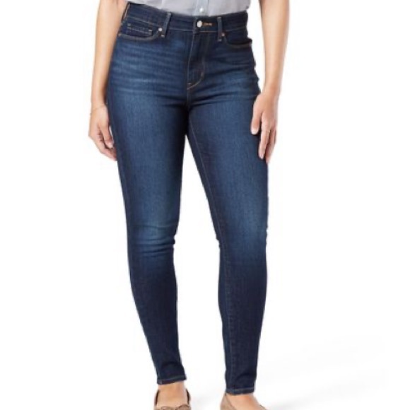 Signature by Levi Strauss Denim - Signature by Levi high rise skinny jeans dark wash super stretch